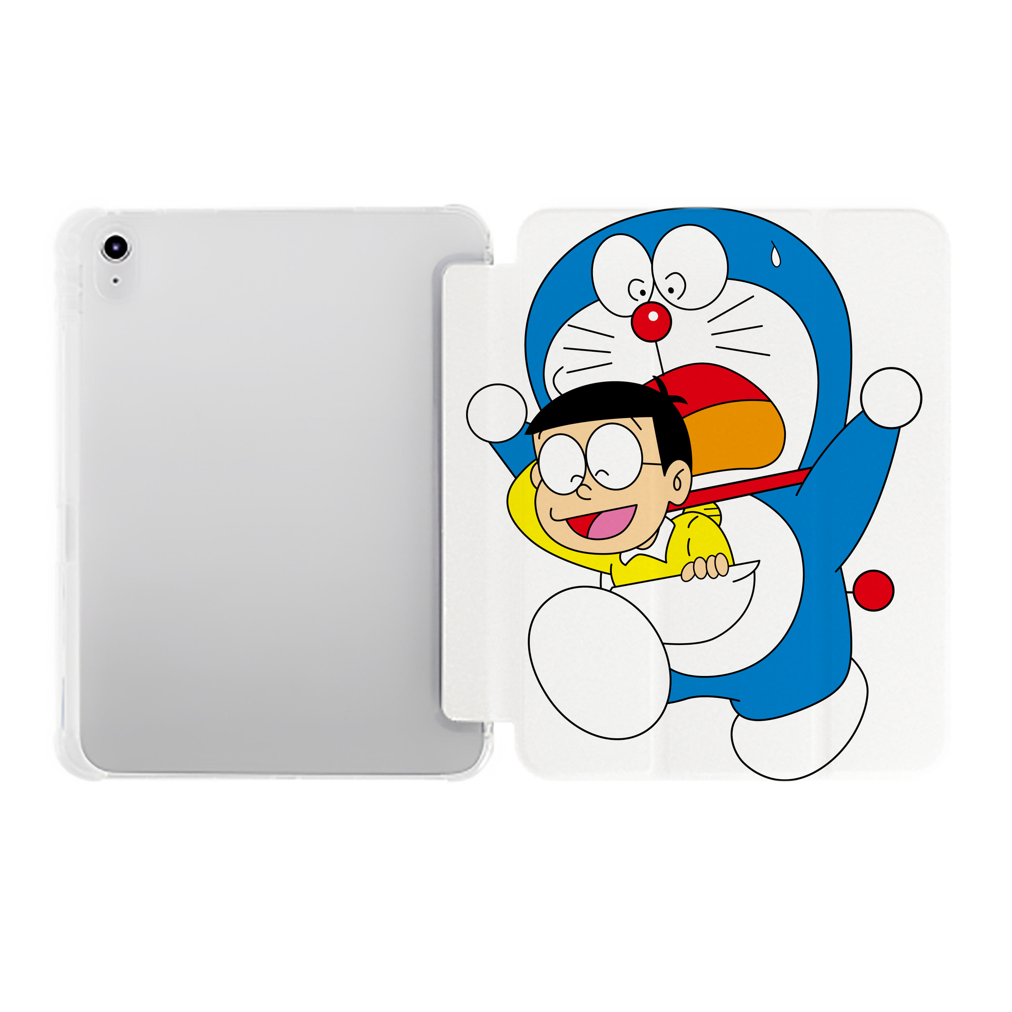 （画像用） ドラえもん Doraemon IPad ケース ペン収納付き 三つ折りスタンド PUレザー×シリコン 対応機種9.5/10.5/10.9インチ